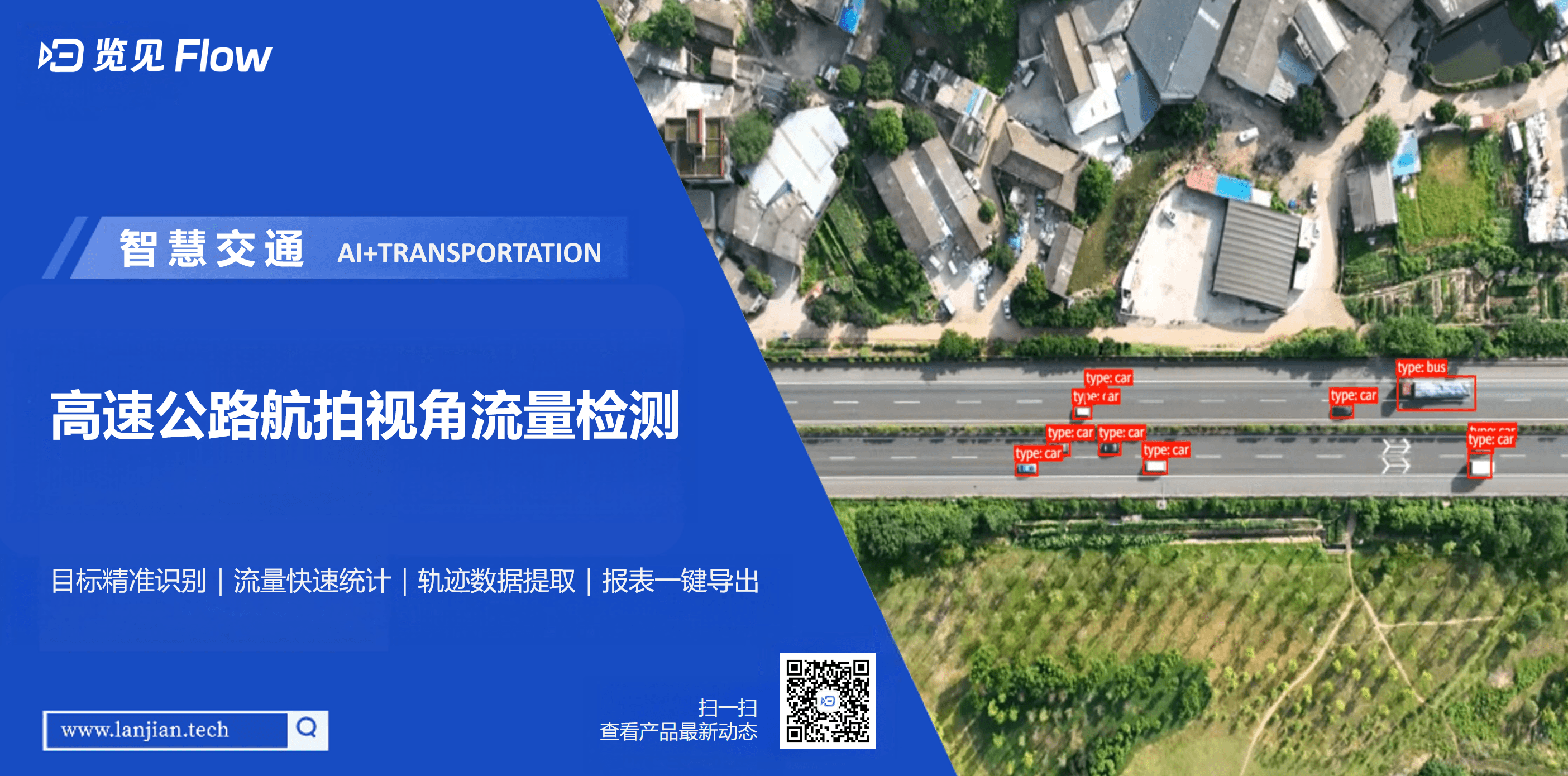 高速公路航拍视角流量检测